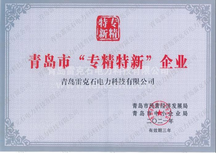 青岛专精特新企业证书